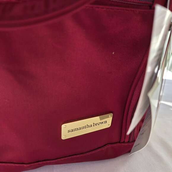 Samantha Brown Army Burgundy Travel Backpack - Picture 4 of 11